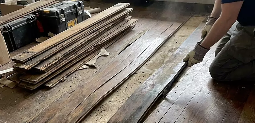 Wood Veneer Water Damage Repair Baldwin City